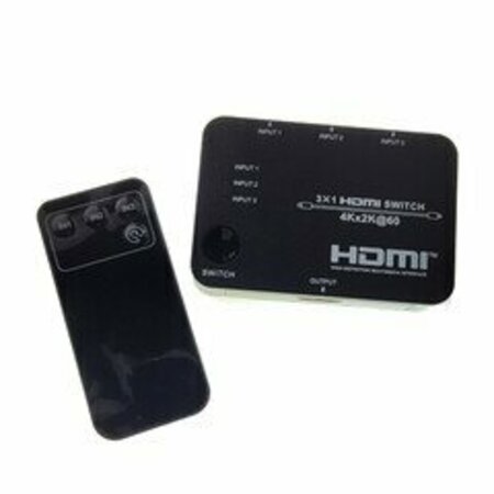 SWE-TECH 3C 2.0 HDMI Switch, 3 way, 3x1, HDMI High Speed with Ethernet, 4K@60Hz, HDCP2.2, USB powered. FWT41V3-21030